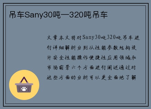 吊车Sany30吨—320吨吊车